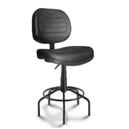 Cadeira Caixa Alta Ergonômica Sem Braços Com Regulagem De Altura Preta Reforçada 35033