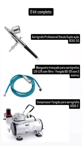 Kit de pintura profissional com aerógrafo 