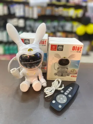 Luminaria Coelho espacial com Bluetooth 
