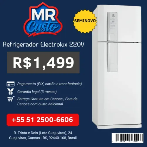Geladeira Electrolux Seminova | Revisada e Testada, com Garantia e Frete Grátis | MR Custo