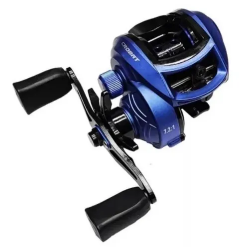 Carretilha crobat 3+1 rolamento azul lado esquerdo