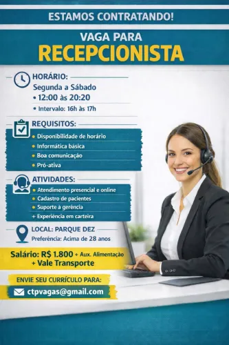 Estamos contratando Recepcionista