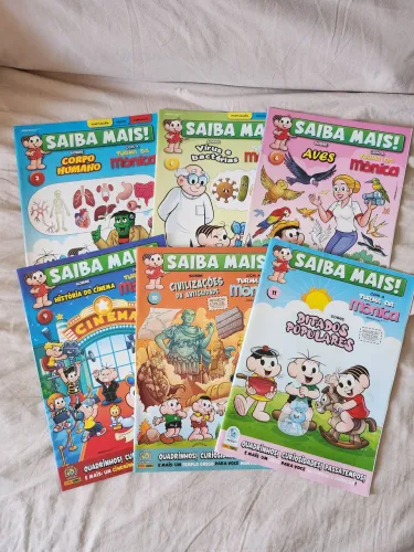 Coleção saiba mais turma da mônica 6 exemplares