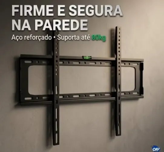 Suporte Fixo Para TV 40" a 86" c/ Nível de Bolha (Até 80kg) - Novo