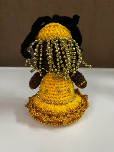 PRONTA ENTREGA Mini Boneca Oxum Em Crochê Amigurumi Bonequinha Pelúcia Artesanal