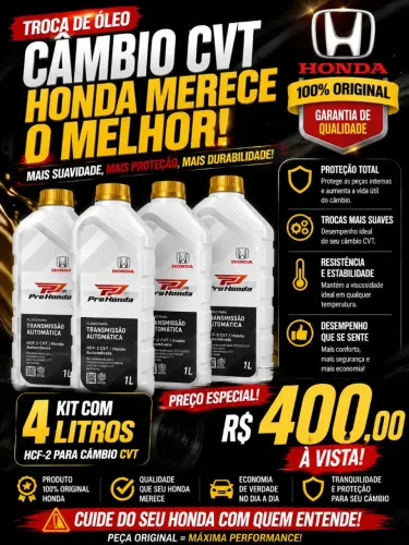 Kit Com 4 Óleos De Transmissão Hcf-2 Para Câmbio Cvt Honda