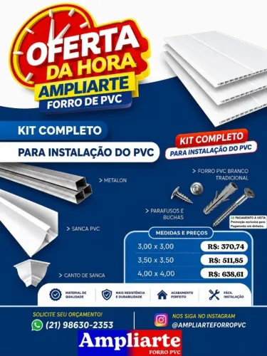 Todo Material completo para instalação de Forro PVC!
