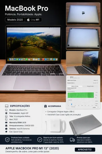 MacBook Pro M1 13" 2020 | 8GB RAM | 256GB SSD | Excelente Estado