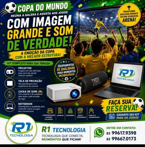 Locação de kit para assistir aos jogos da Copa