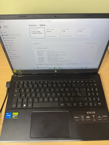 Notebook Gamer Acer Nitro V15 Intel Core i5 512GB SSD 16GB RAM 15,6" RTX 3050 6GB