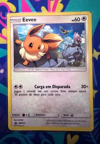 Carta Eevee Foil Sol e Lua Promos
