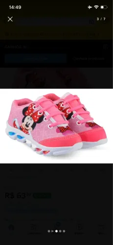 Sapato de led infantil número 25