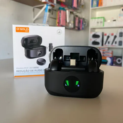 MICROFONE LAPELA 2em1 GOLD