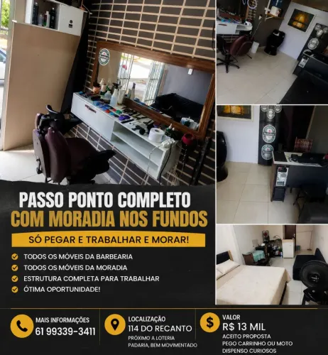 Passo ponto com moradia no recanto