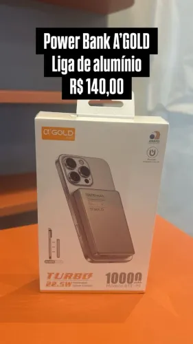 Power Bank A´GOLD Liga de Alumínio - Loja Fisica