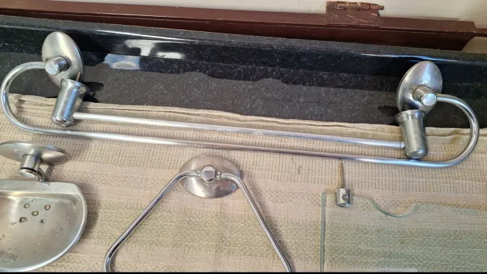 Kit para Banheiro Aço Inox/ Blindex