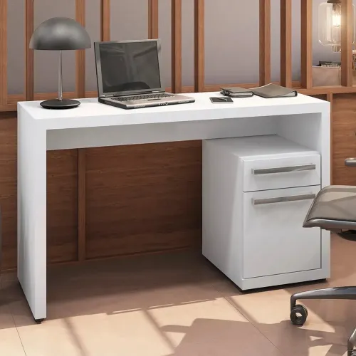Mesa Kappesberg branca com gaveteiro | moderna | ótimo estado