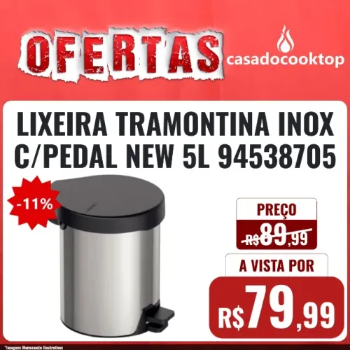 LIXEIRA TRAMONTINA INOX C/PEDAL NEW 5L *