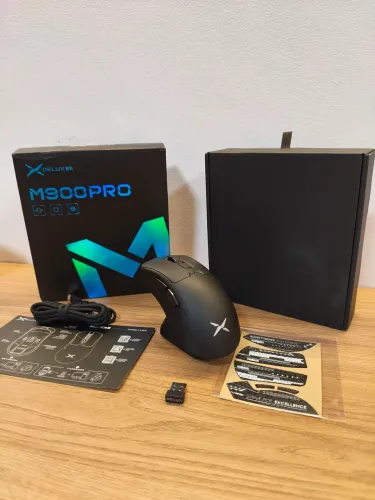 Mouse gamer delux m900 pro sem fio paw 3395 melhor sensor