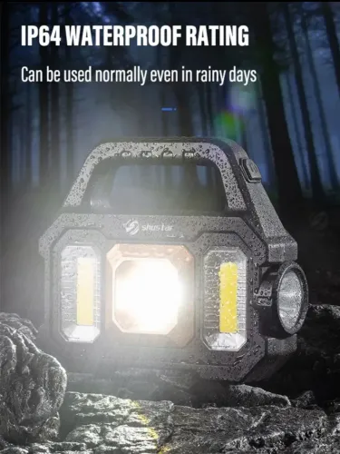LANTERNA MULTI-FUNCIONAL DE LED PARA TRABALHO RECARREG e LUZ SOLAR 06 MODOS ILUMINAÇÃO 