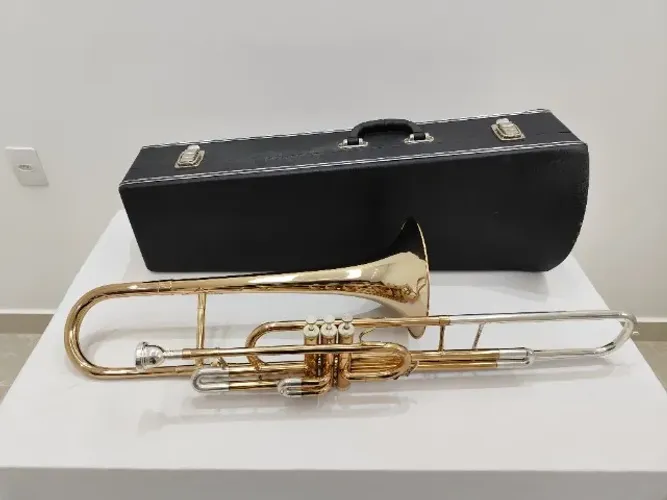 Trombone Curto Weril F671 Sib - Dourado c/ Prata - Aceito trocas - Parcelo 21x