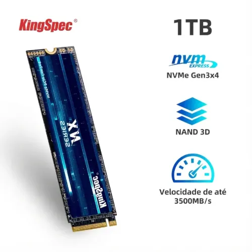 SSD NVMe KingSpec NX Series 1TB - Alta Velocidade (até 3500 MB/s)
