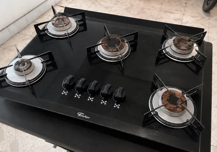 FOGÃO COOKTOP FISCHER 5 BOCAS - VIDRO TEMPERADO PRETO R$ 350,00