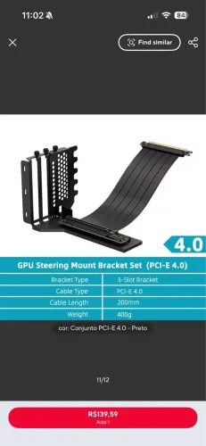 SUPORTE VERTICAL PCI4.0 NOVO