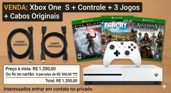 Vendo Xbox One S. / Só Venda!