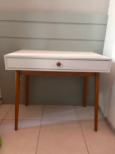 Escrivaninha Penteadeira 1 Gaveta 90 cm x 53 cm Branca