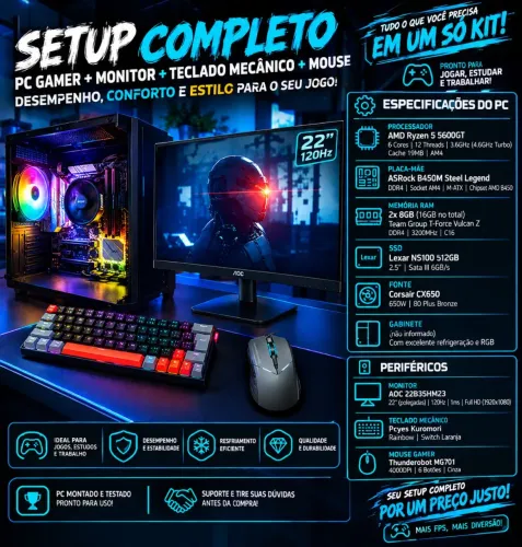 SETUP GAMER COMPLETO