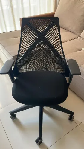 Cadeira Escritório Bix Slider Braço 4d Shift Ergonômica Preto Poliéster