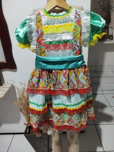 Vestido festa junina 8 anos. Infantil 