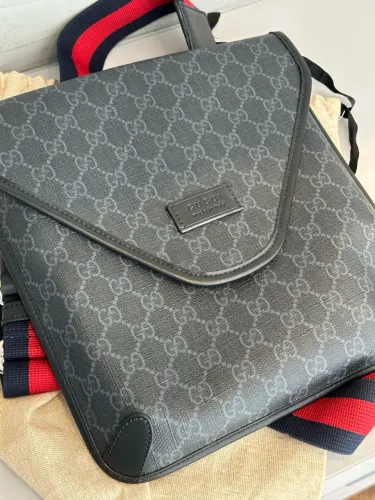 Bolsa Masculina Gucci GG Supreme Original Preta