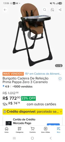Vendo cadeirinha de alimentação e bebe conforto,  seminovos pouquíssimas veses usados.  
