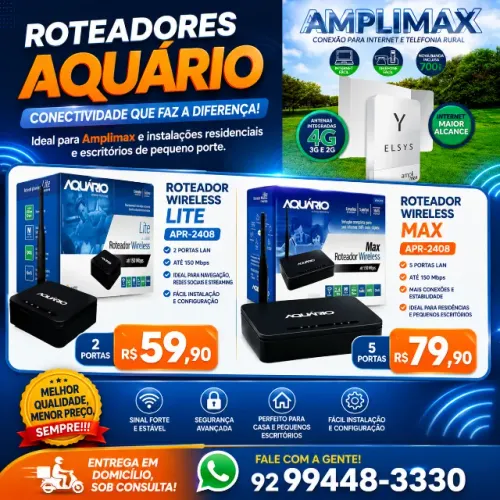 Roteador Aquário para Internet. 