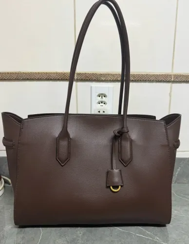 Bolsa tote bag Zara em couro marrom