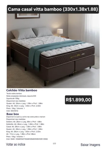 Cama casal vitta bamboo (330x1.38x1.88)