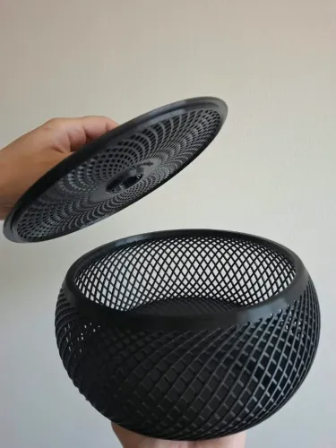 Cesto organizador preto com tampa em 3d voltguard3D 