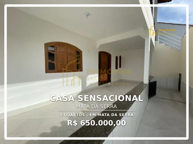 Mata da Serra: Casa Linear com Projeto Funcional e Bem Ventilado!