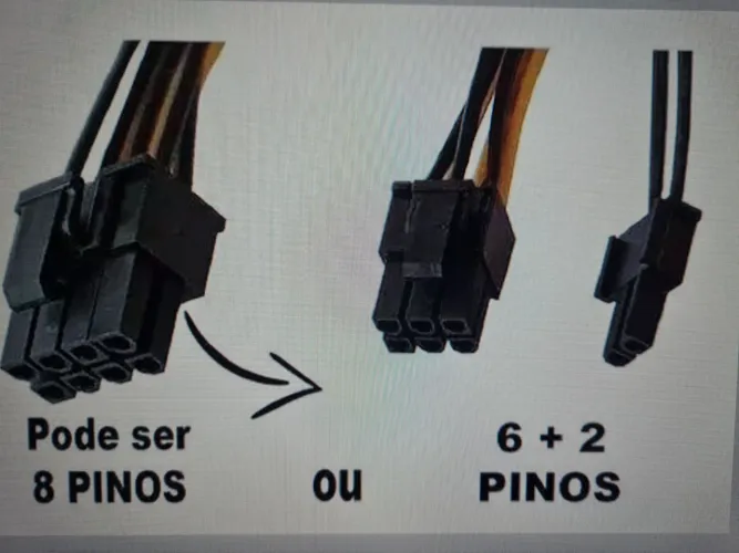 Cabo alimentação Placa de Vídeo Pci express