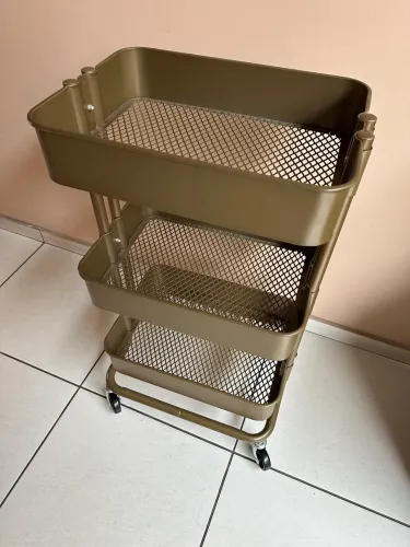 Carrinho Organizador metal marca Acasa cor bronze  - Retirar no local
