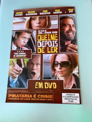 Queime depois de ler pôster cartaz