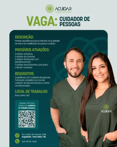 Vagas para Cuidador de Pessoas