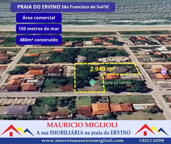Área comercial com 6 lotes sendo 1 de esquina  na Praia do Ervino