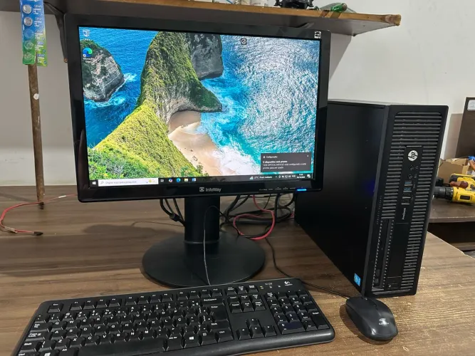 Computador promoção completo hp i5 elitedesk 4690 8 gb com tela 19 pol e ssd loja fisica