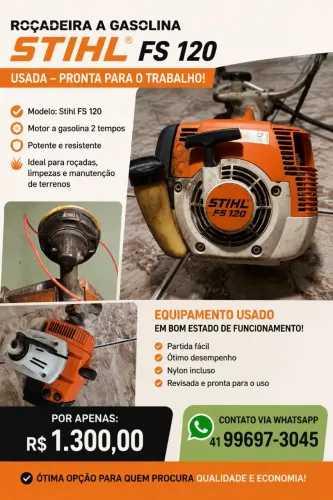 Roçadeira a gasolina nylon Stihl FS 120 usada