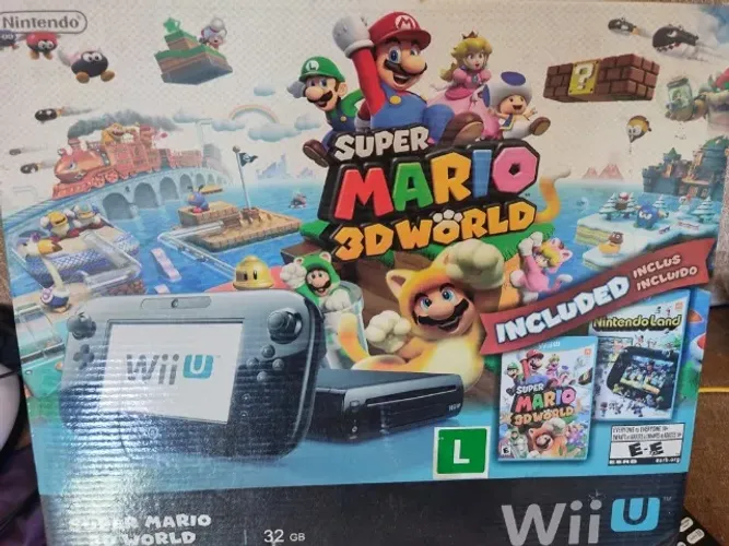 Wii u deluxe 32g + controles + Balança + 10 jogos