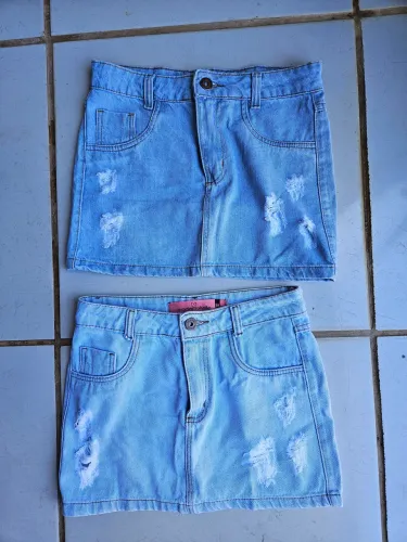 Kit 2 saias jeans clara 