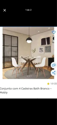 Conjunto 4 cadeiras novas